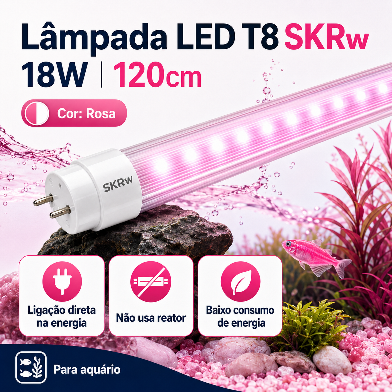 SKRw LAMPADA DE LED TUBOL.T8 18W 120CM