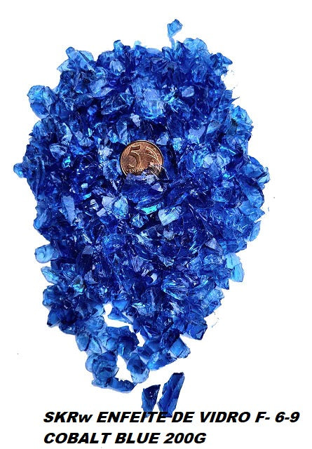 SKRw ENFEITE DE VIDRO F- 6-9 COBALT BLUE 200G