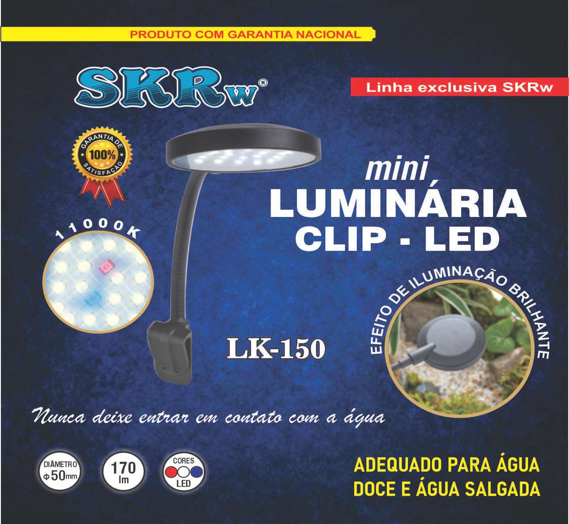 SKRw LUMINARIA CLIP LED LK-150 PRETA 4W BIVOLT