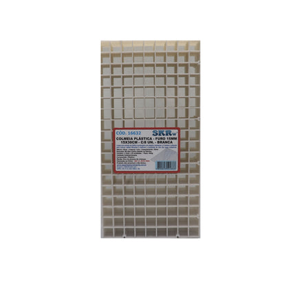 SKRw COLMEIA PLASTICA FURO 15MM 15X30CM C/ 8 BRANC