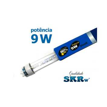 SKRw LAMPADA DE LED TUBOL.T8  9W 60CM AZUL/BRANCA