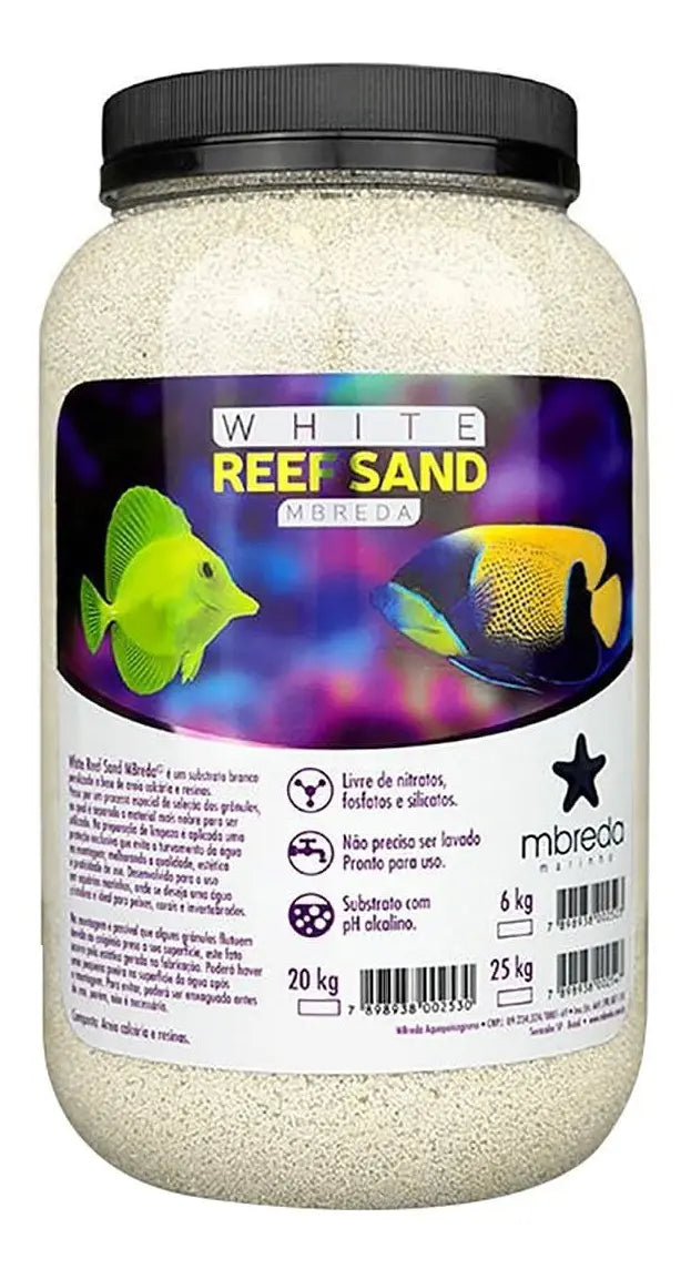 MBREDA SUBSTRATO AREIA WHITE REEF SAND MARIN. 6 KL