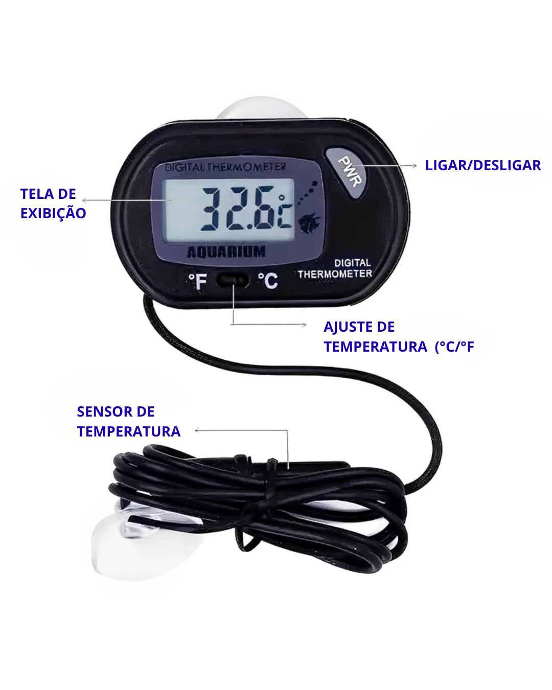 SKRw TERMOMETRO ST-14 DIGITAL C/ SENSOR A BATERIA