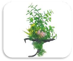 SKRw PLANTA ARTIFICIAL K-724 14X22CM VERDE/FLOR RO
