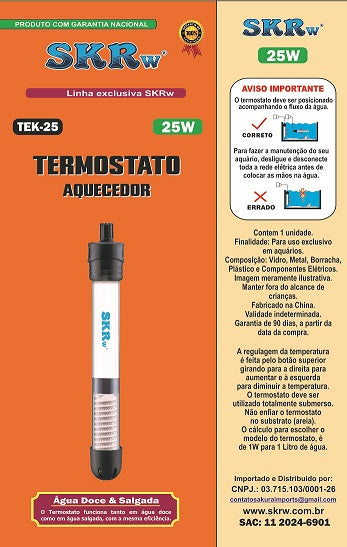 SKRw TERMOSTATO AQUECEDOR - TEK- 25W 127V