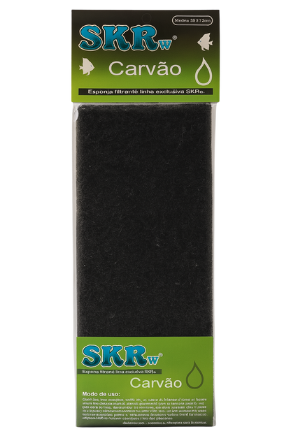 SKRw ESPONJA FILTRANTE CARVAO ATIVADO   33X12CM