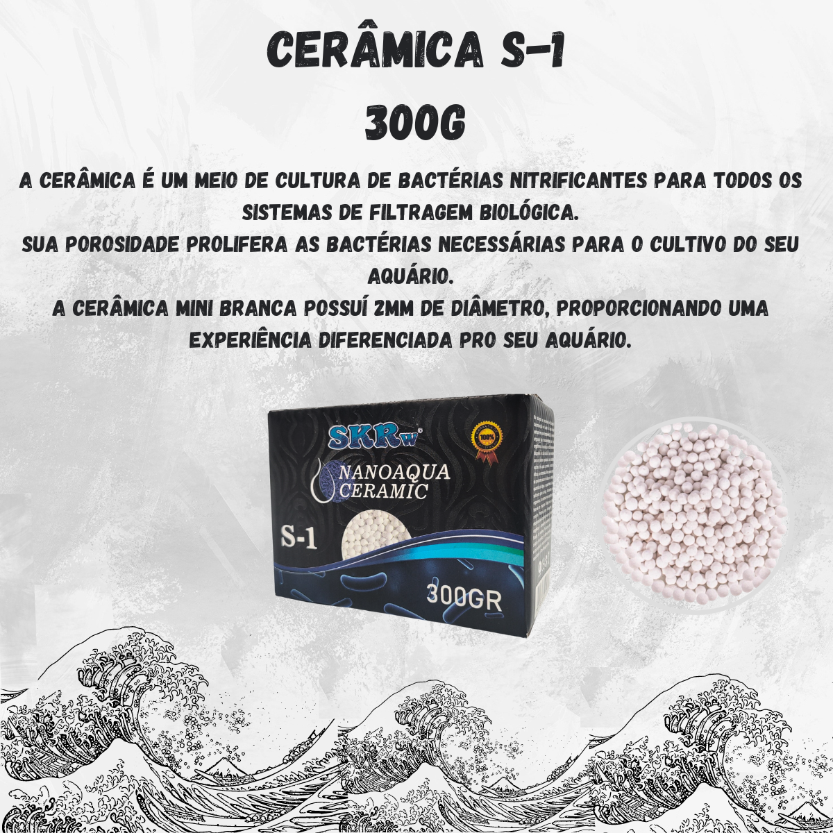 SKRw CERAMICA S-1 ESFERA MINI 2.0MM BRANCA  300G