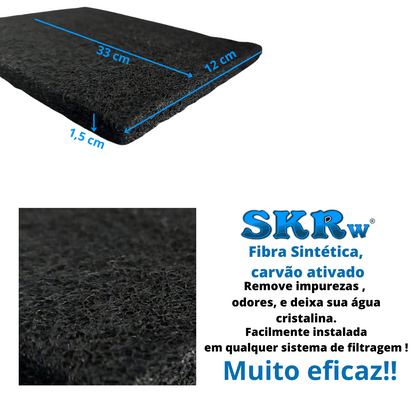 SKRw ESPONJA FILTRANTE CARVAO ATIVADO   33X12CM