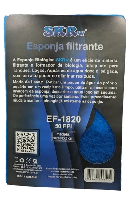 SKRw ESPONJA BIO. EF-1820 90X30X2 50PPI AZUL
