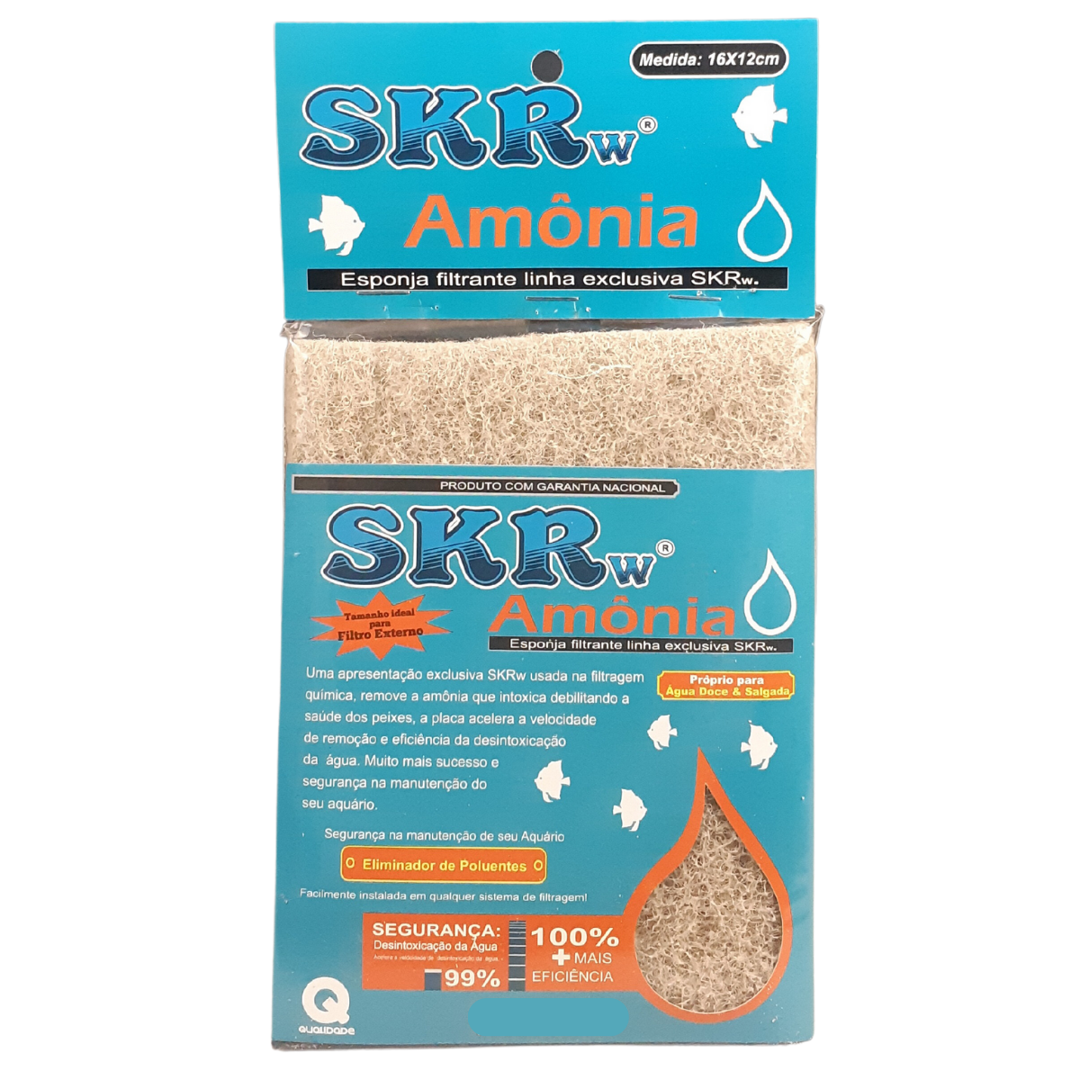 SKRw ESPONJA FILTRANTE REMOVE AMONIA   16X12CM