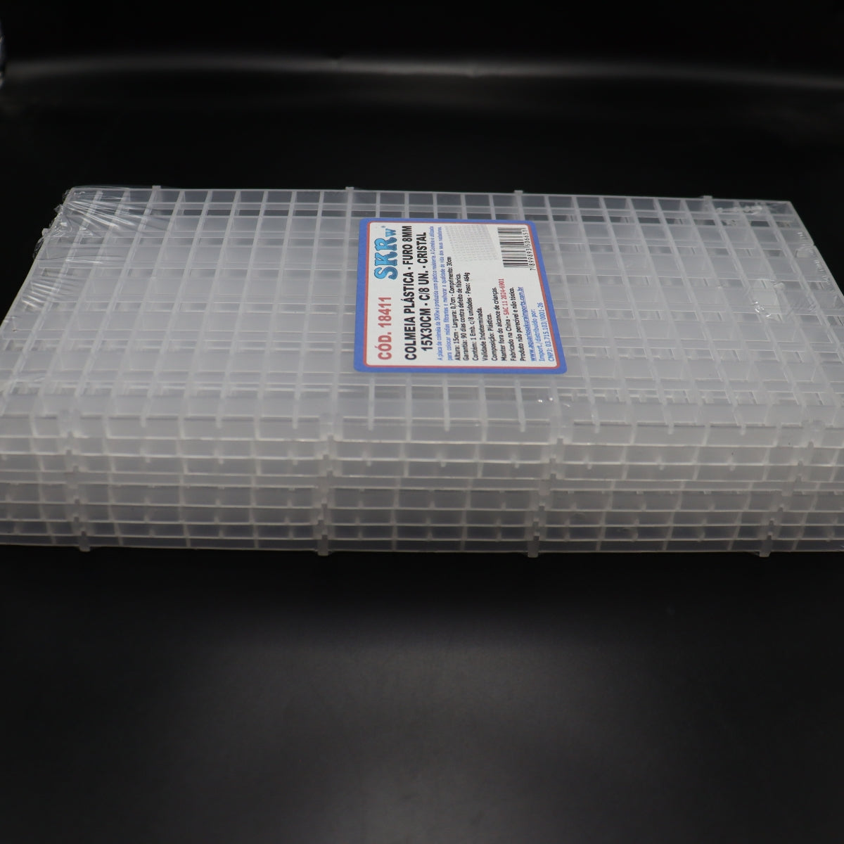 SKRw COLMEIA PLASTICA FURO  8MM 15X30CM C/ 8 CRIST