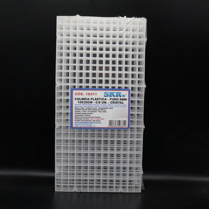 SKRw COLMEIA PLASTICA FURO  8MM 15X30CM C/ 8 BRANC