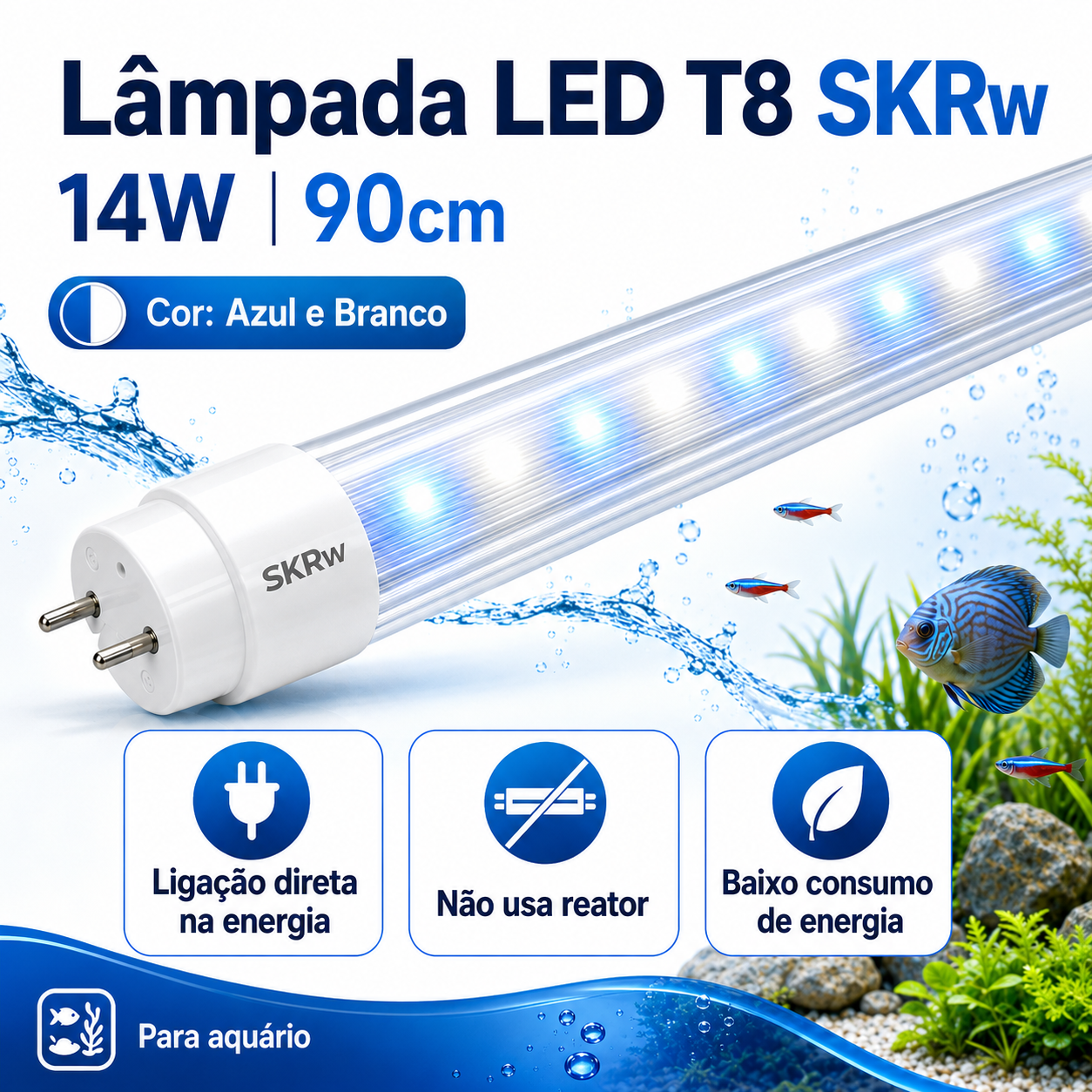 SKRw LAMPADA DE LED TUBOL.T8 14W 90CM
