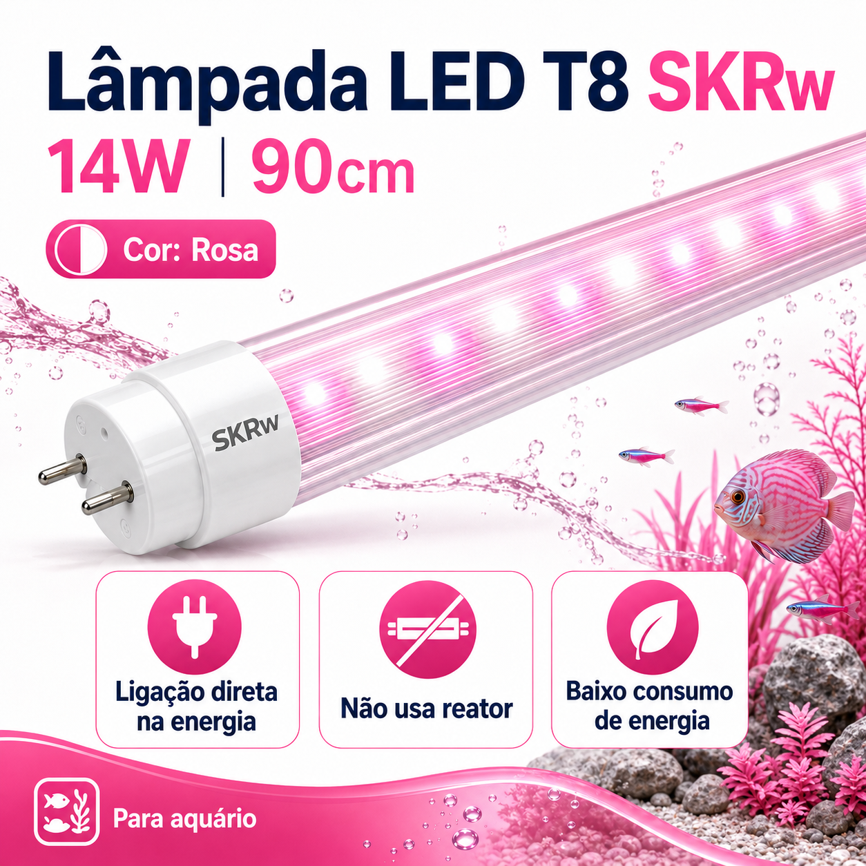 SKRw LAMPADA DE LED TUBOL.T8 14W 90CM
