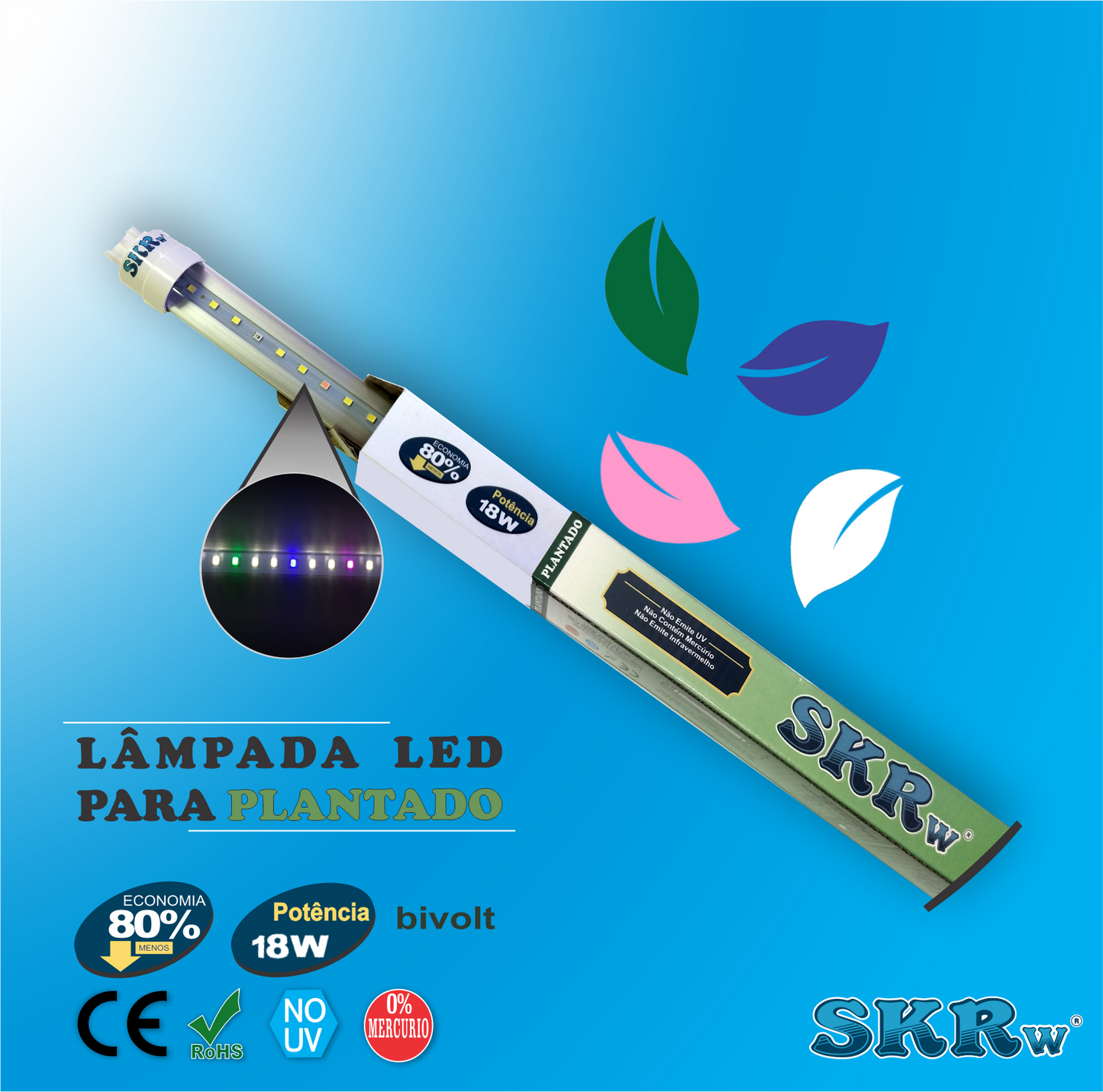 SKRw LAMPADA DE LED TUBOL.T8 18W 120CM