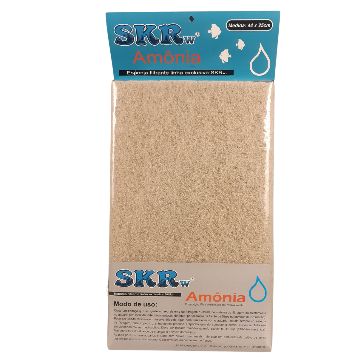 SKRw ESPONJA FILTRANTE REMOVE AMONIA  44X25CM