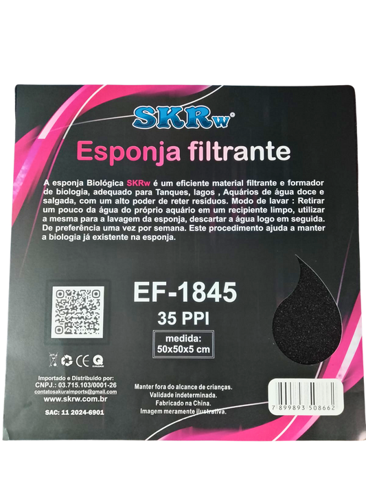 SKRw ESPONJA BIO.EF-1845 50X50X5CM PPI35 PRETA